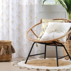 Tenda Maldive Voile Motivo Esotico Oro Linea Lovely Casa 140x260 cm