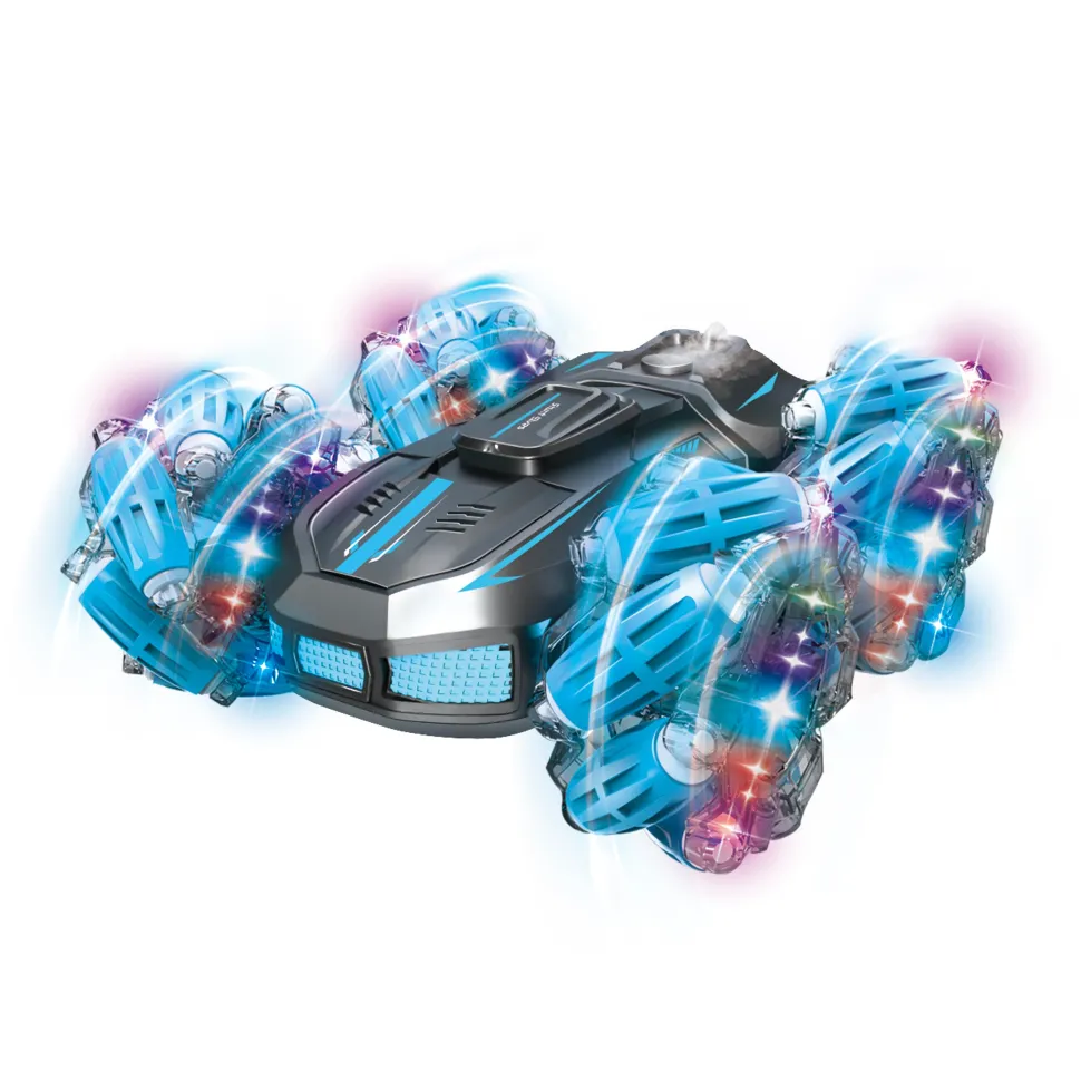 The Stunt Vehicle Racing con Radiocomando + Controller da Polso, Effetto Spray e Luci LED