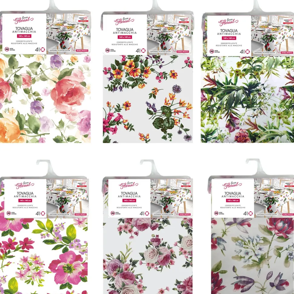 Tovaglia antimacchia Linea Flowers 4 posti