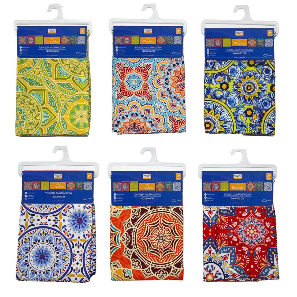 Tovaglia Antimacchia Linea Mandala 8 Posti 140x240 cm