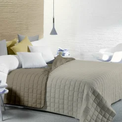 Trapunta Matrimoniale Bicolore Panna e Tortora 250x250 cm