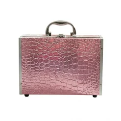 Valigetta Make-Up 46 Pezzi Effetto Coccodrillo Rosa
