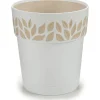 Vaso decorato Cloe in plastica bianco con riserva d'acqua