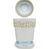 Vaso decorato Cloe in plastica bianco con riserva d'acqua