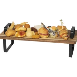 Vassoio 2 in 1 in legno di Acacia con supporti in metallo