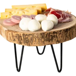 Vassoio Tondo in Legno di Paulownia 3 piedi