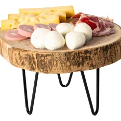Vassoio Tondo in Legno di Paulownia 3 piedi