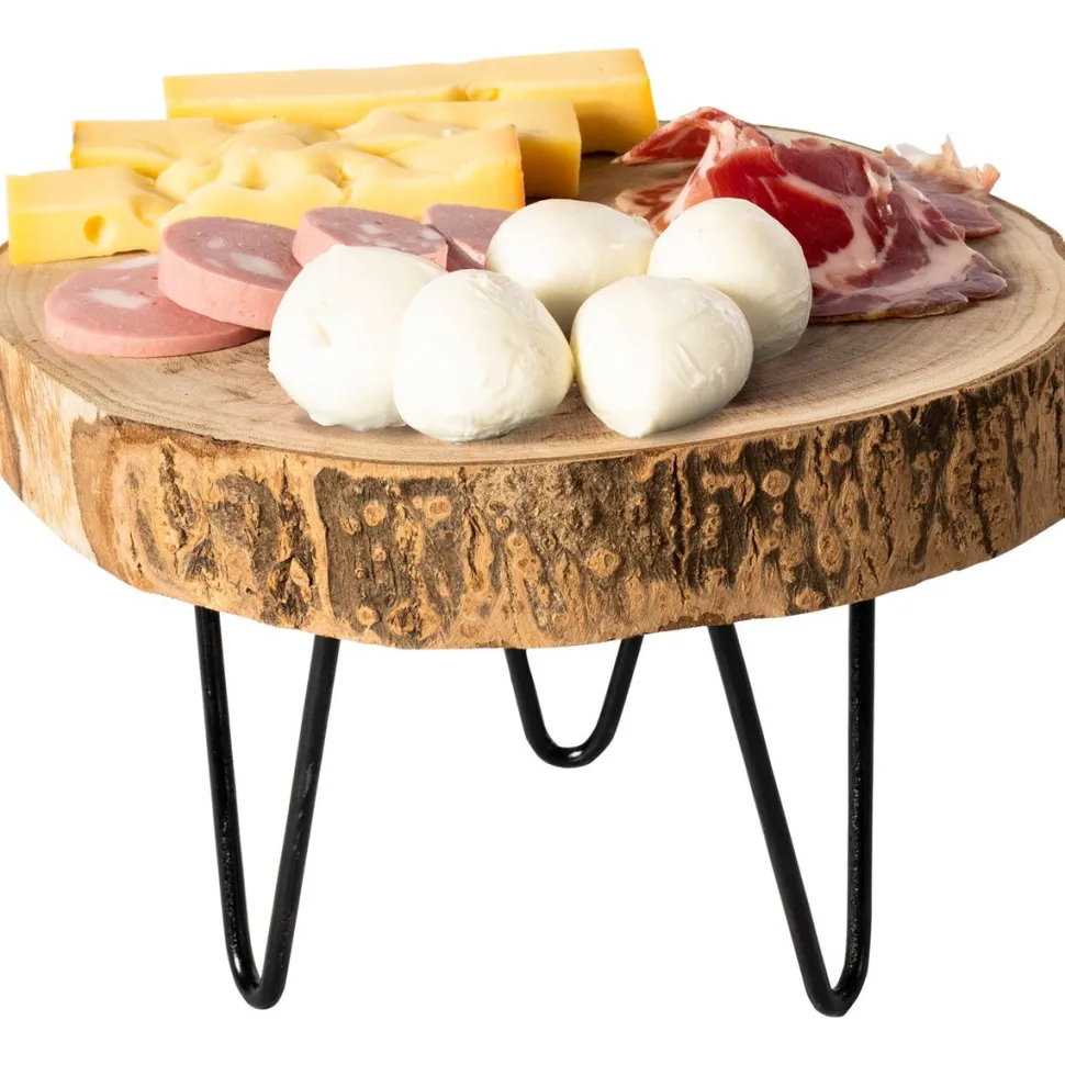 Vassoio Tondo in Legno di Paulownia 3 piedi