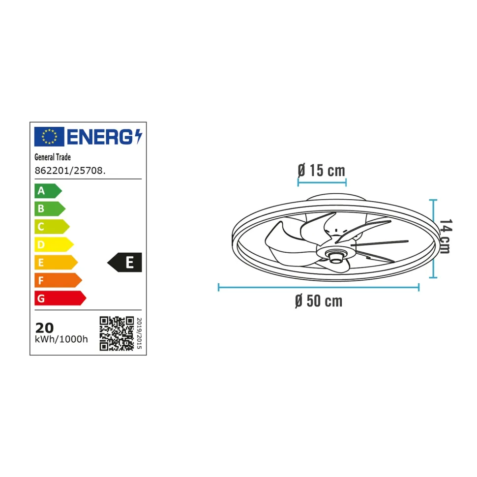 Ventilatore da Soffitto con Plafoniera ClimaLight LED