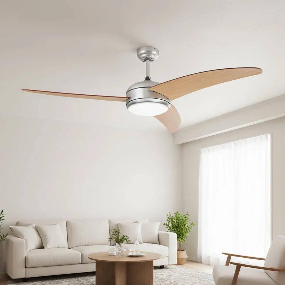 Ventilatore da Soffitto con Plafoniera Evolution Fan-Wood