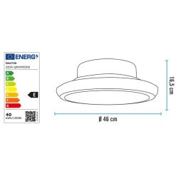 Ventilatore da Soffitto con Plafoniera LED Wi-Fi Spin Light