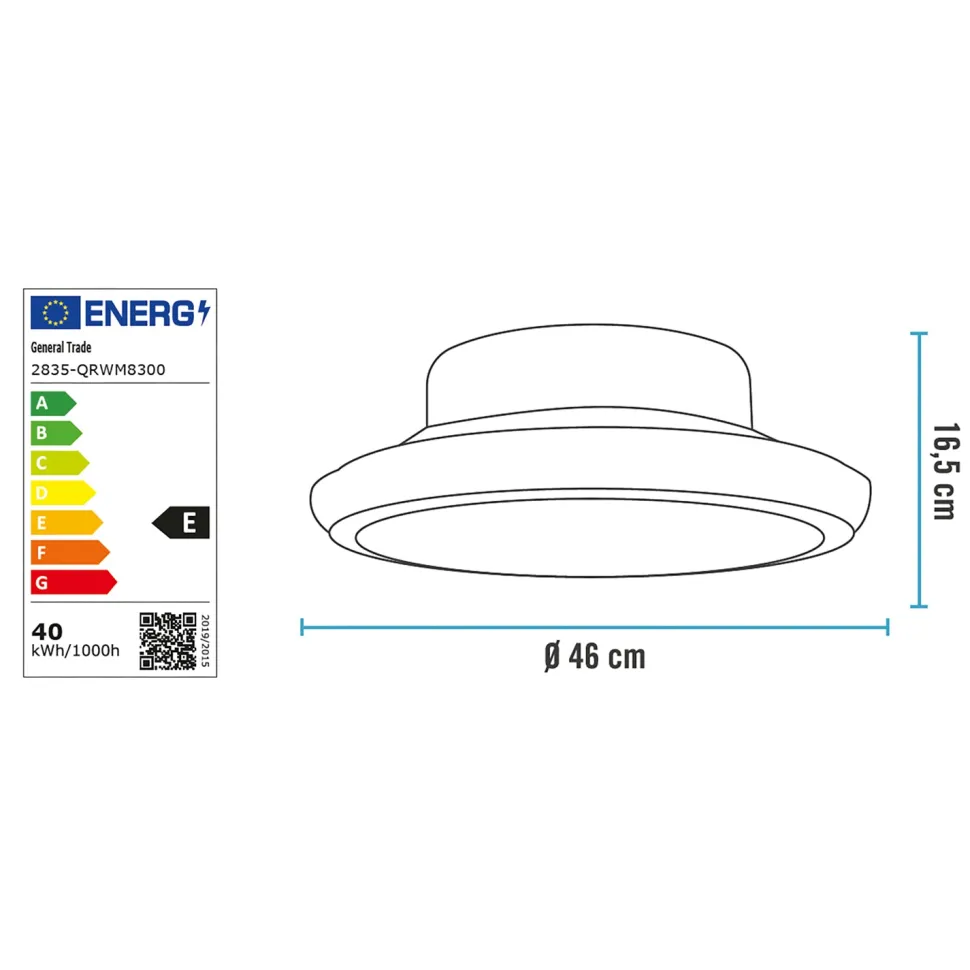 Ventilatore da Soffitto con Plafoniera LED Wi-Fi Spin Light