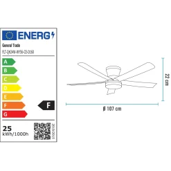 Ventilatore da Soffitto con Plafoniera LED Winged-Up