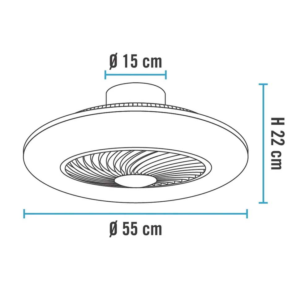 Ventilatore da Soffitto con Plafoniera Wi-Fi Ellyot LED