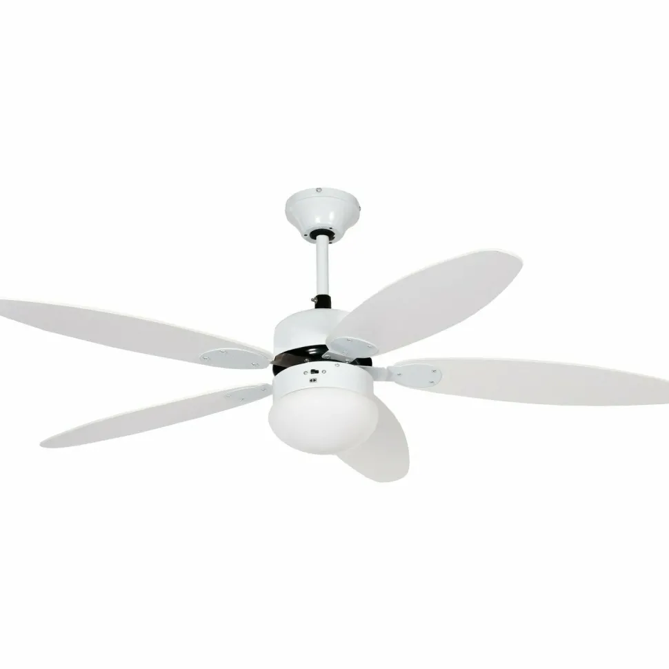 Ventilatore da Soffitto Reversibile con Plafoniera integrata Silent White 70 Watt