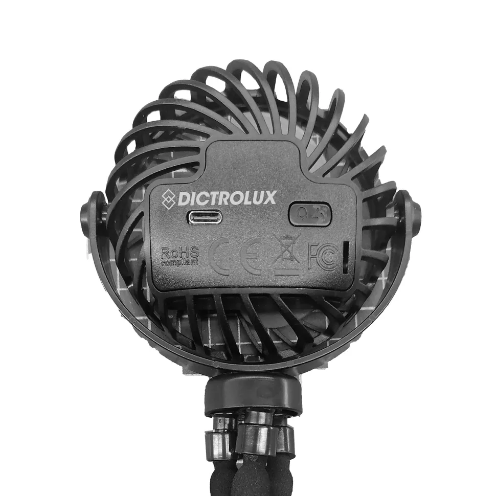 Ventilatore Ricaricabile USB da Tavolo e Portatile con Treppiede Flessibile e LED h22,5 cm
