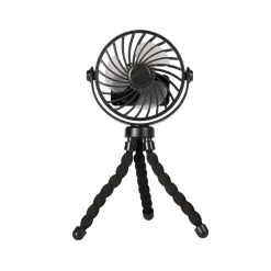 Ventilatore Ricaricabile USB da Tavolo e Portatile con Treppiede Flessibile e LED h22,5 cm