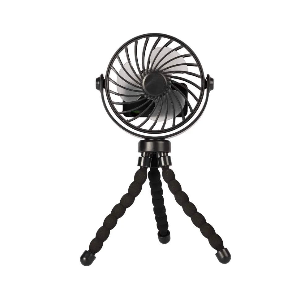 Ventilatore Ricaricabile USB da Tavolo e Portatile con Treppiede Flessibile e LED h22,5 cm