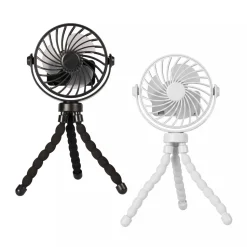 Ventilatore Ricaricabile USB da Tavolo e Portatile con Treppiede Flessibile e LED h22,5 cm