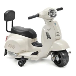 Vespa Elettrica per Bambini Bianca con Luci e Musica 18+ Mesi