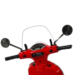 Vespa Elettrica per Bambini Rossa con Luci e Musica 3+ Anni