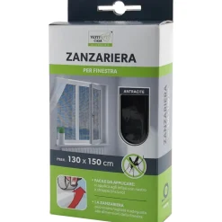 Zanzariera Velcro per finestra Antracite 130x150 cm
