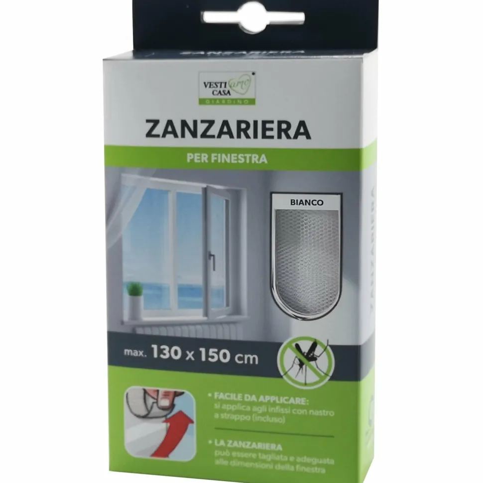 Zanzariera Velcro per finestra Bianco 130x150 cm