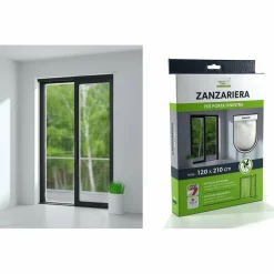 Zanzariera Velcro per Porta Finestra Modulabile Bianca h210x120 cm