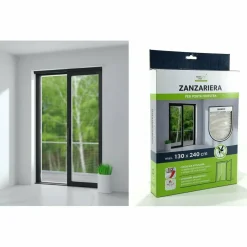 Zanzariera Velcro per Porta Finestra Modulabile Bianca h240x130 cm