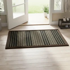 Zerbino Design Moderno con texture Geometriche in Poliestere con retro in gomma 45x75 cm